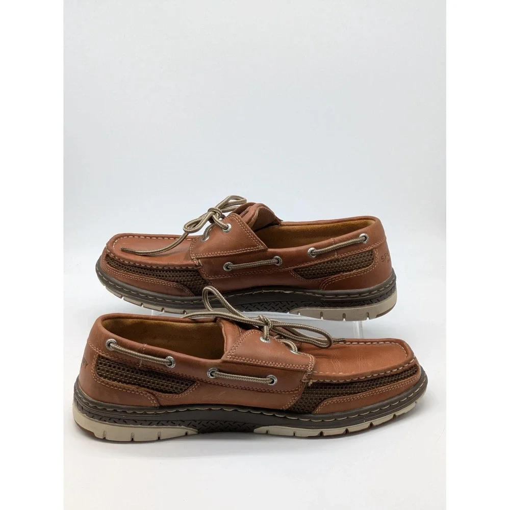 Sperry Top-Sider Mens Boat Shoes Size 11M Brown Leather Mesh Memory Foam
